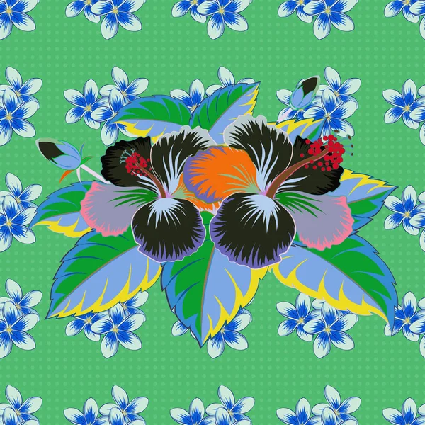 Illustration Vectorielle Vector Hawaiian Aloha Chemise Design Gris Bleu Vert — Image vectorielle