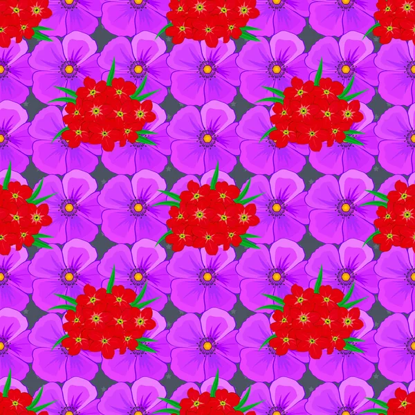 Illustration Vectorielle Motif Uni Avec Jolies Fleurs Primula Sur Fond — Image vectorielle