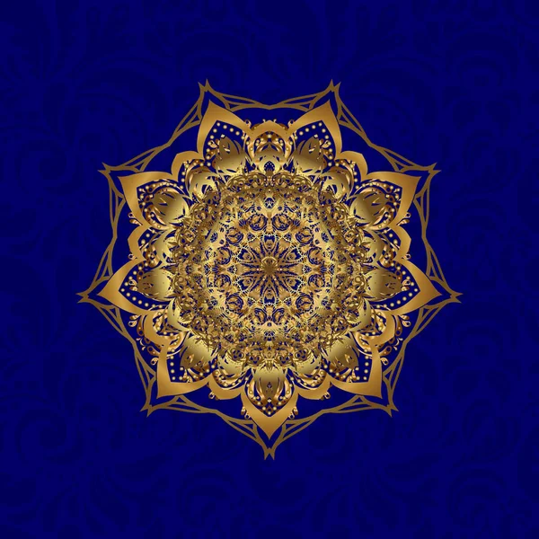 Арабический Винтажный Декоративный Стиль Мандала Золотой Фон Векторный Узор Мандалы — стоковый вектор