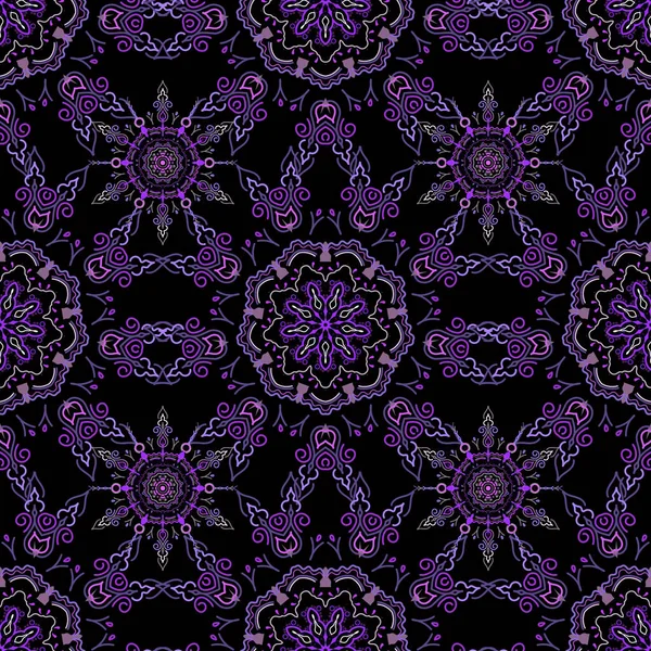 Vector Violette Damastspitze Florales Ornament Zarte Komplizierte Dekoration Für Hochzeitszeremonien — Stockvektor