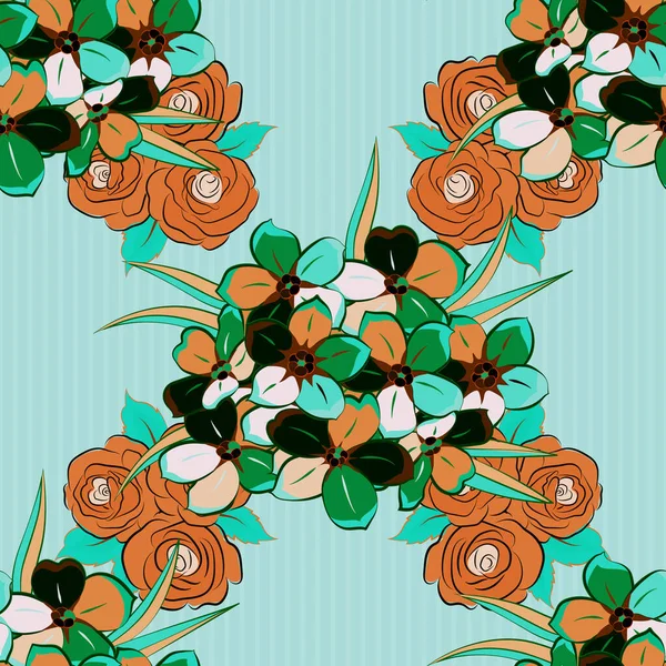 Illustration Vectorielle Motif Floral Ethnique Sans Couture Dans Les Couleurs — Image vectorielle