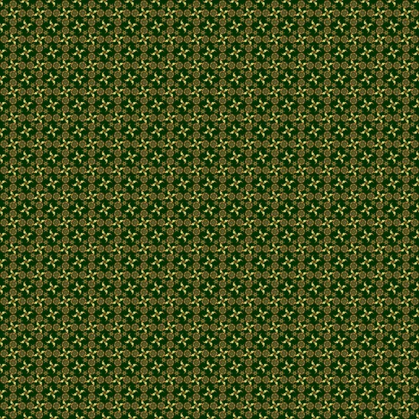 Зеленый Золотой Винтажный Орнамент Бесшовный Узор — стоковый вектор