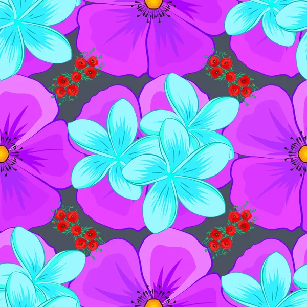 Ilustración Vectores Papel Primaveral Con Flores Abstractas Plumeria Sobre Fondo — Vector de stock