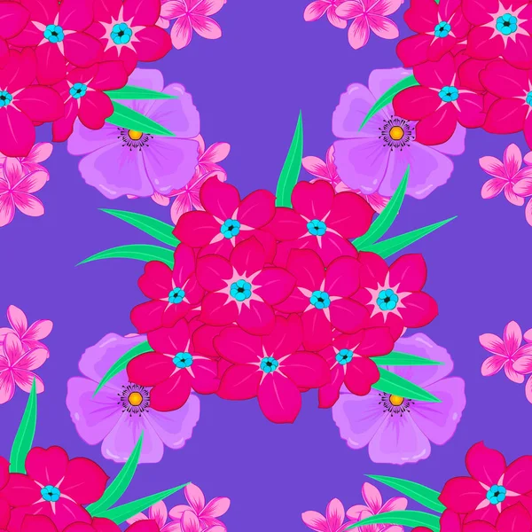 Modelo Flor Prirose Vectorial Sin Costura Dibujada Mano Sobre Fondo — Archivo Imágenes Vectoriales