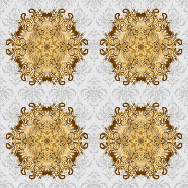 Cadre Oriental Vectoriel Avec Papier Doré Décoratif Design Pour Bannière — Image vectorielle