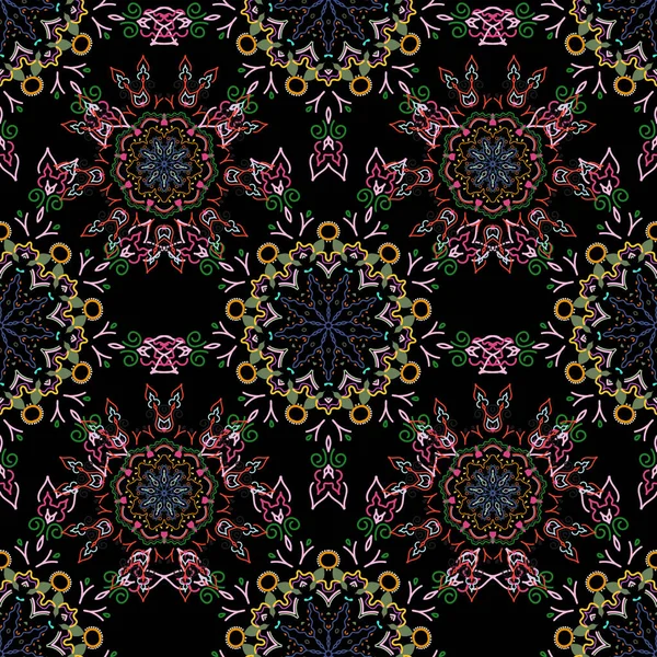 Arabesco Simetria Decorativa Padrão Real Floral Medieval Ilustração Eleitor Padrão —  Vetores de Stock