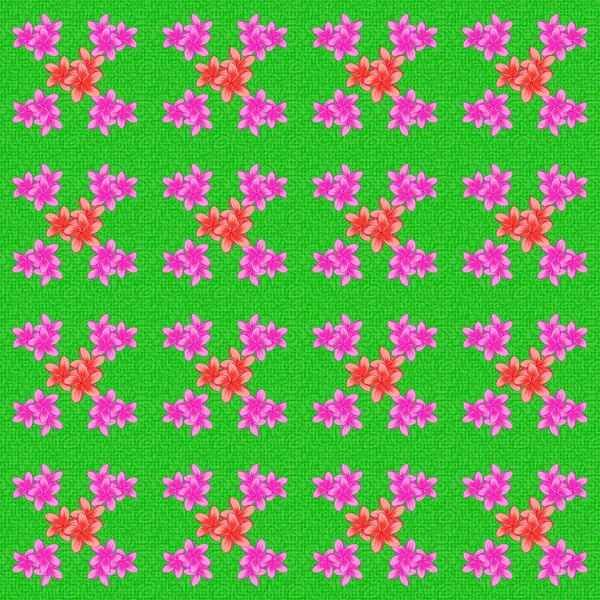 緑の背景にベクトルフラワープリント 可愛いチューリップの花のパターン 縞模様の水彩シームレスパターン — ストックベクタ