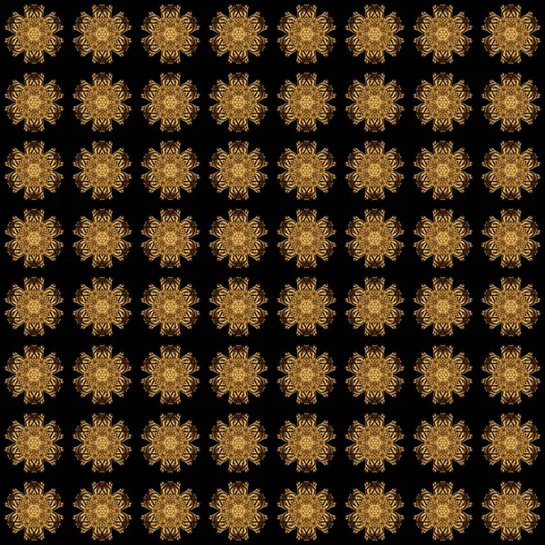 Oriënteren Symmetrie Kant Stof Behang Vintage Decoratief Ornament Zwarte Achtergrond — Stockvector