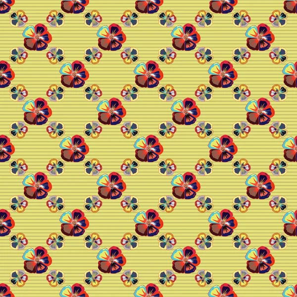 Couleur Motif Vecteur Floral Sans Couture — Image vectorielle