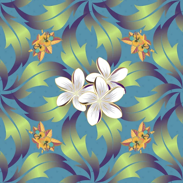 Motif Vectoriel Sans Couture Dans Les Couleurs Vert Violet Bleu — Image vectorielle
