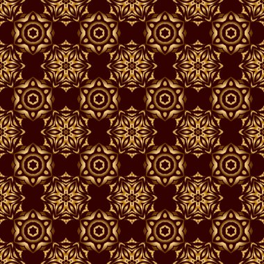 Altın eğimli, pürüzsüz doku. Gerçekçi, soyut, altın, kusursuz desen. Kahverengi arka planda parlak ve zarif bir şablon. Çerçeve, kurdele, bayrak, mandalalar için metal elementler.