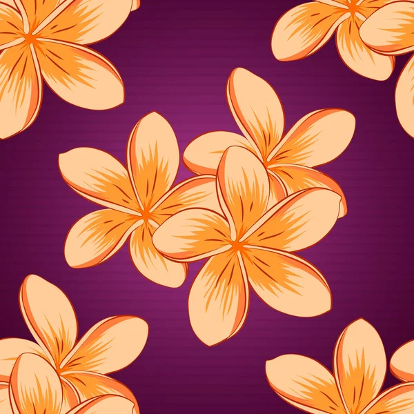 米黄色和橙色的无缝隙手绘矢车菊花纹 — 图库矢量图片