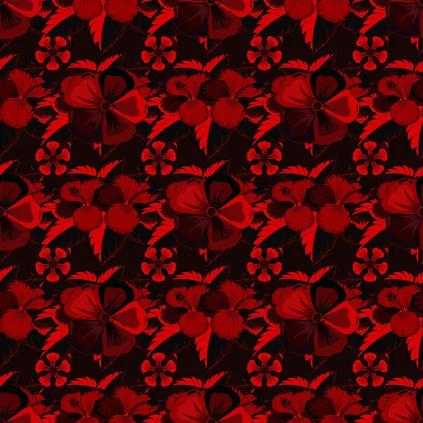 Motif Vintage Sans Couture Dans Les Couleurs Rouge Noir Vecteur — Image vectorielle