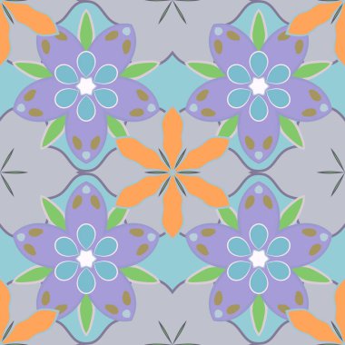 Renksiz çiçek vektör deseni 