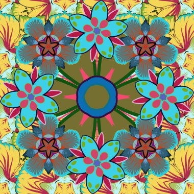 Renksiz çiçek vektör deseni 