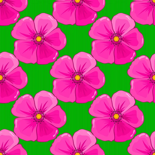 Şekillendirilmiş Kozmos Çiçekleri Yaprakları Mor Yeşil Pembe Renklerde Olan Vektörsüz — Stok Vektör