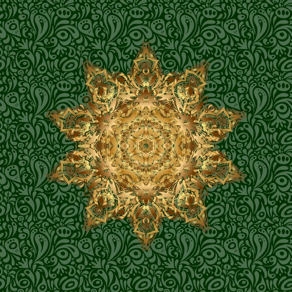 Vector Mandala Oro Tarjeta Invitación Ornament Vintage Elementos Decorativos Fondo — Archivo Imágenes Vectoriales