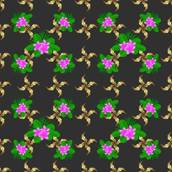 Aquarelle Douce Impression Plumeria Florale Motif Sans Couture Sur Fond — Image vectorielle