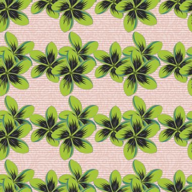 Retro tekstil tasarım koleksiyonu. Yeşil ve gri renkli çiçek açan ipek eşarp. 1950-1960 motifleri. El çizimi çiçek unsurları olan soyut, pürüzsüz vektör deseni. Sonbahar renkleri.