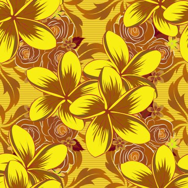 Eski bir çiçek süsü. Soyut klasik dikişsiz desen