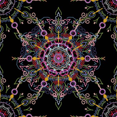 Kusursuz arka plan karalama deseni. Tebrik kartı, sunum veya düğün davetiyeleri için soyut arabesk arkaplanı. Geleneksel gotik damask arkaplanı.