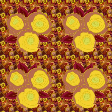 Eski bir çiçek süsü. Soyut klasik dikişsiz desen