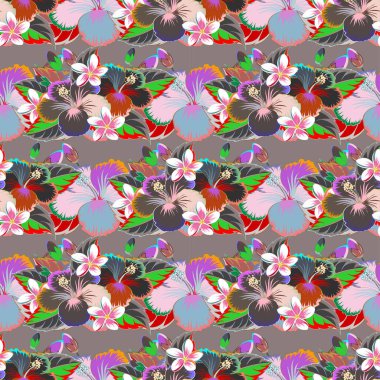 Renksiz çiçek vektör deseni 