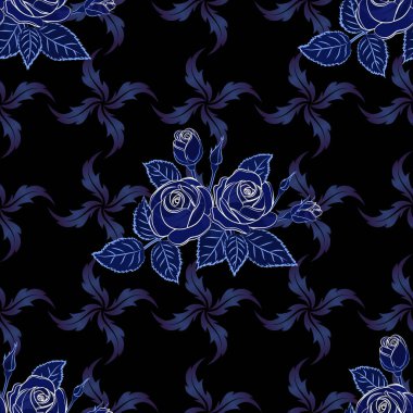 Eski bir çiçek süsü. Soyut klasik dikişsiz desen