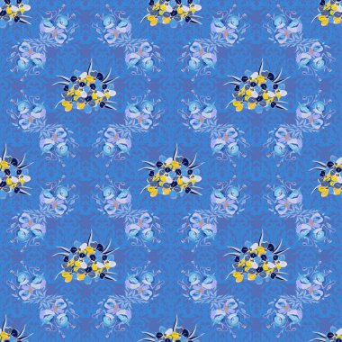 Renksiz çiçek vektör deseni 