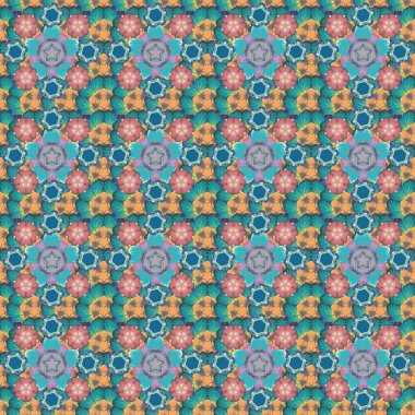 Karmaşık folyonun dokusu. Parlak fon. Soyut gri, mavi ve sarı geometrik modern tasarım. Art deco tarzı. Çemberler kusursuz desen.