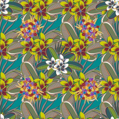 Renksiz çiçek vektör deseni 