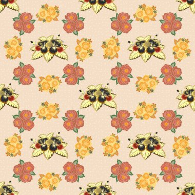 Eski bir çiçek süsü. Soyut klasik dikişsiz desen