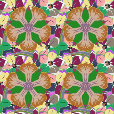 Renksiz çiçek vektör deseni 