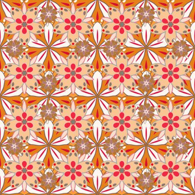 Vektör çizimi. Kahverengi, bej ve turuncu renklerde sulu boya buketi olan romantik, pürüzsüz desenler. Geçmiş, tekstil, ambalaj kağıtları, tebrik kartları için..