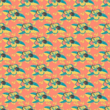 Renksiz çiçek vektör deseni 