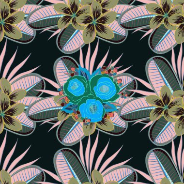 Renksiz çiçek vektör deseni 