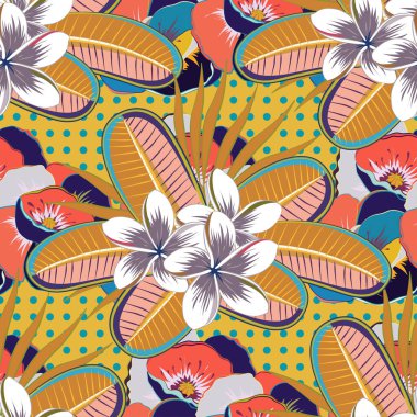 Renksiz çiçek vektör deseni 