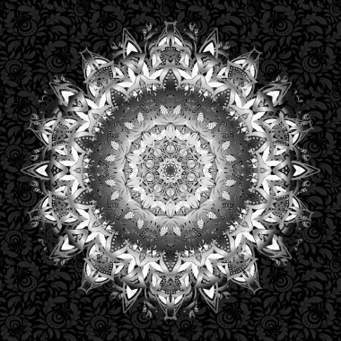 Renksiz çiçek vektör deseni 