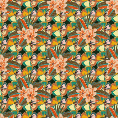 Eski bir çiçek süsü. Soyut klasik dikişsiz desen