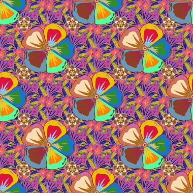 Renksiz çiçek vektör deseni 