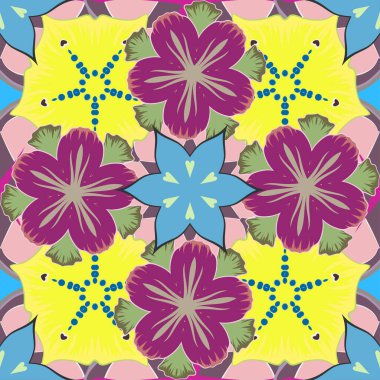 Renksiz çiçek vektör deseni 