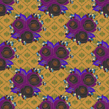 Eski bir çiçek süsü. Soyut klasik dikişsiz desen