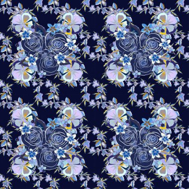 Renksiz çiçek vektör deseni 