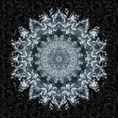 Renksiz çiçek vektör deseni 