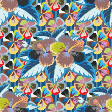 Eski bir çiçek süsü. Soyut klasik dikişsiz desen