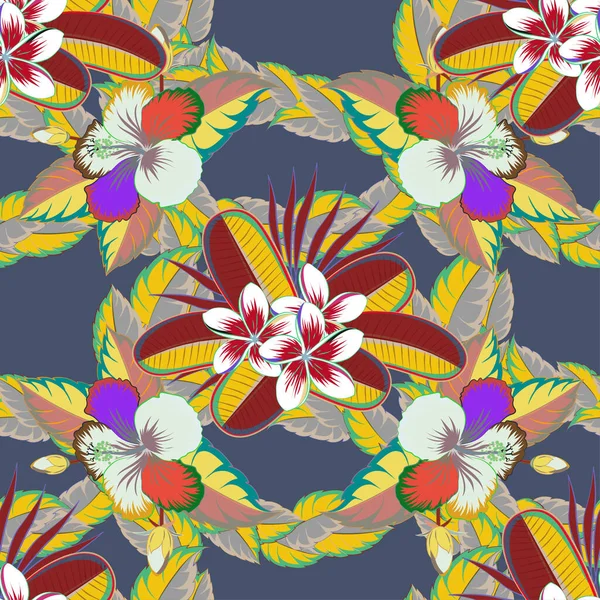Patrón Vectores Florales Sin Costura Color — Archivo Imágenes Vectoriales