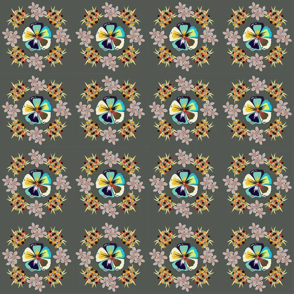 Kleur Naadloze Bloemen Vector Patroon — Stockvector