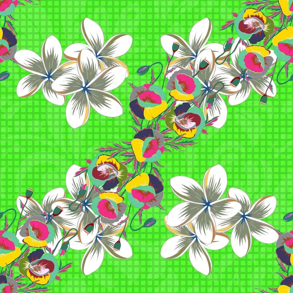Mignon Fond Floral Vectoriel Fleurs Motif Sans Couture Dans Les — Image vectorielle