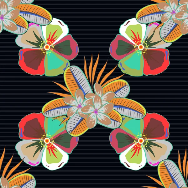 Adorno Floral Vintage Patrón Clásico Abstracto Sin Costura — Vector de stock