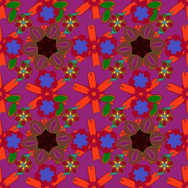 Patrón Vectores Florales Sin Costura Color — Vector de stock